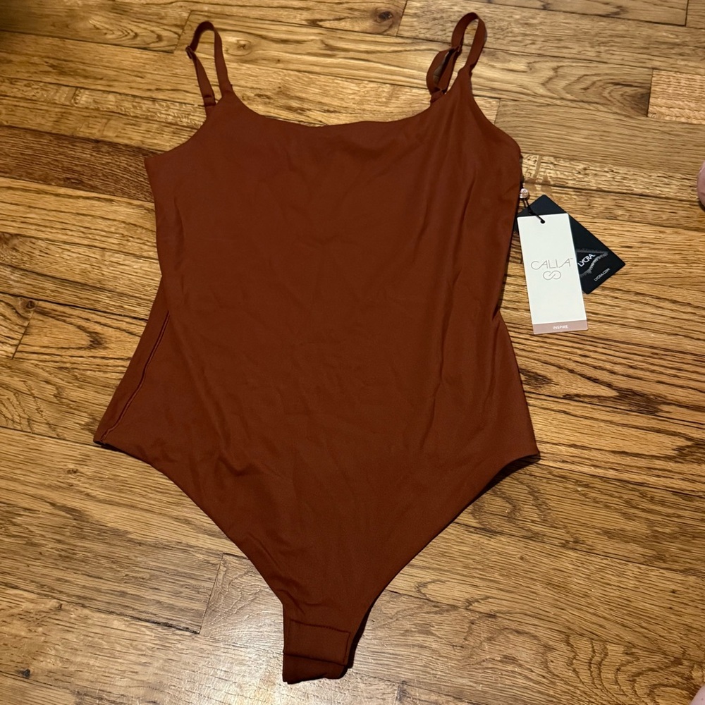 CALIA Red Brown Quick-Dry Bodysuit